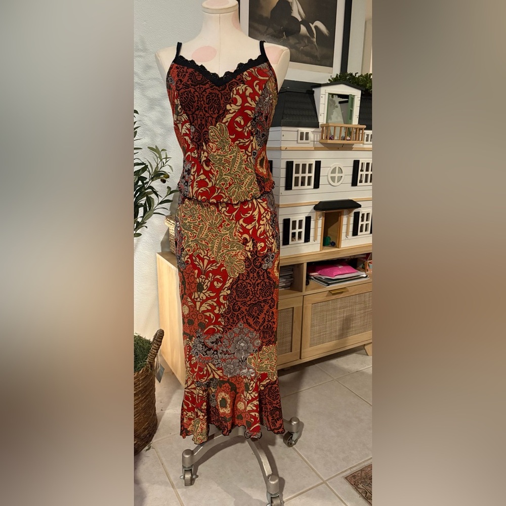 Haven Vintage 90s / Y2K Mesh Top & Skirt Set Size Medium